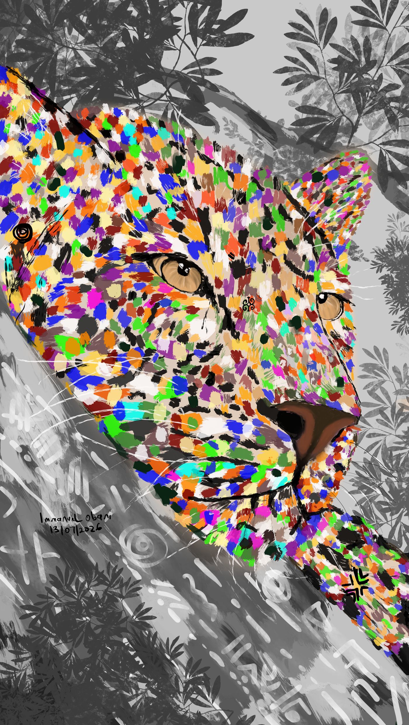 54 Fragments, One Skin, digital painting by Immanuel Obani