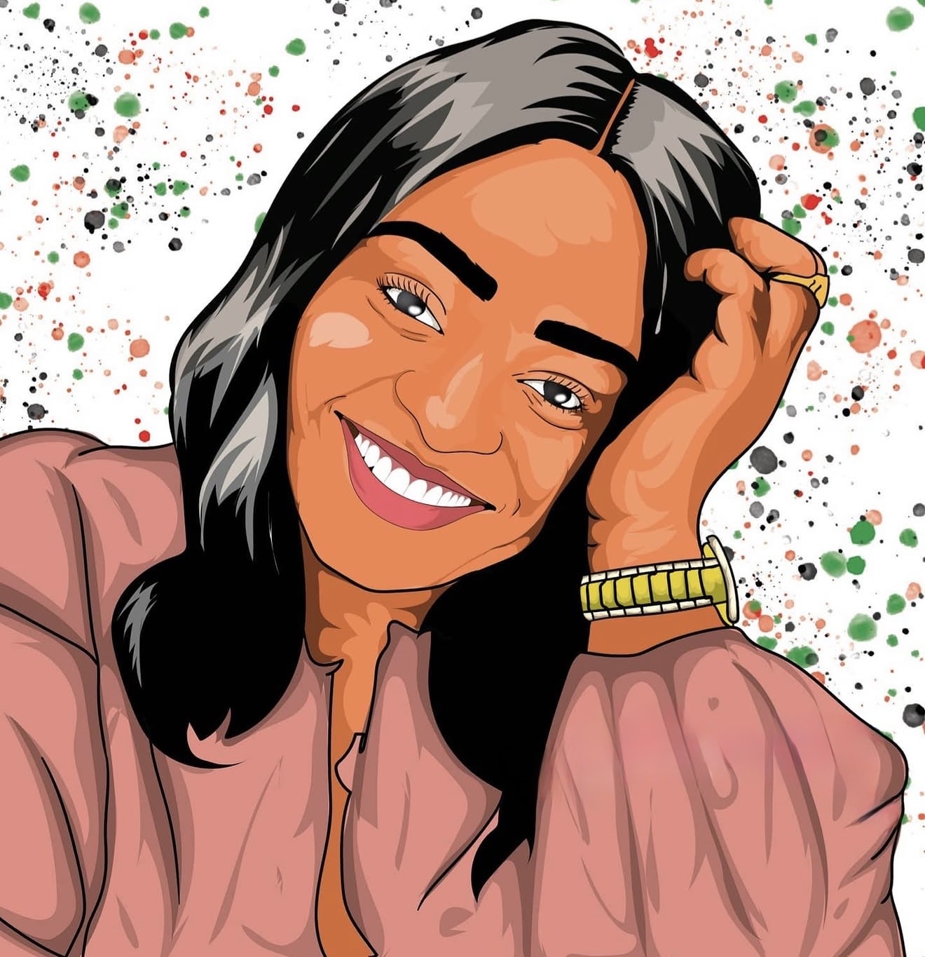 Digital portrait illustration by Immanuel Obani, working as ROKKU_R
