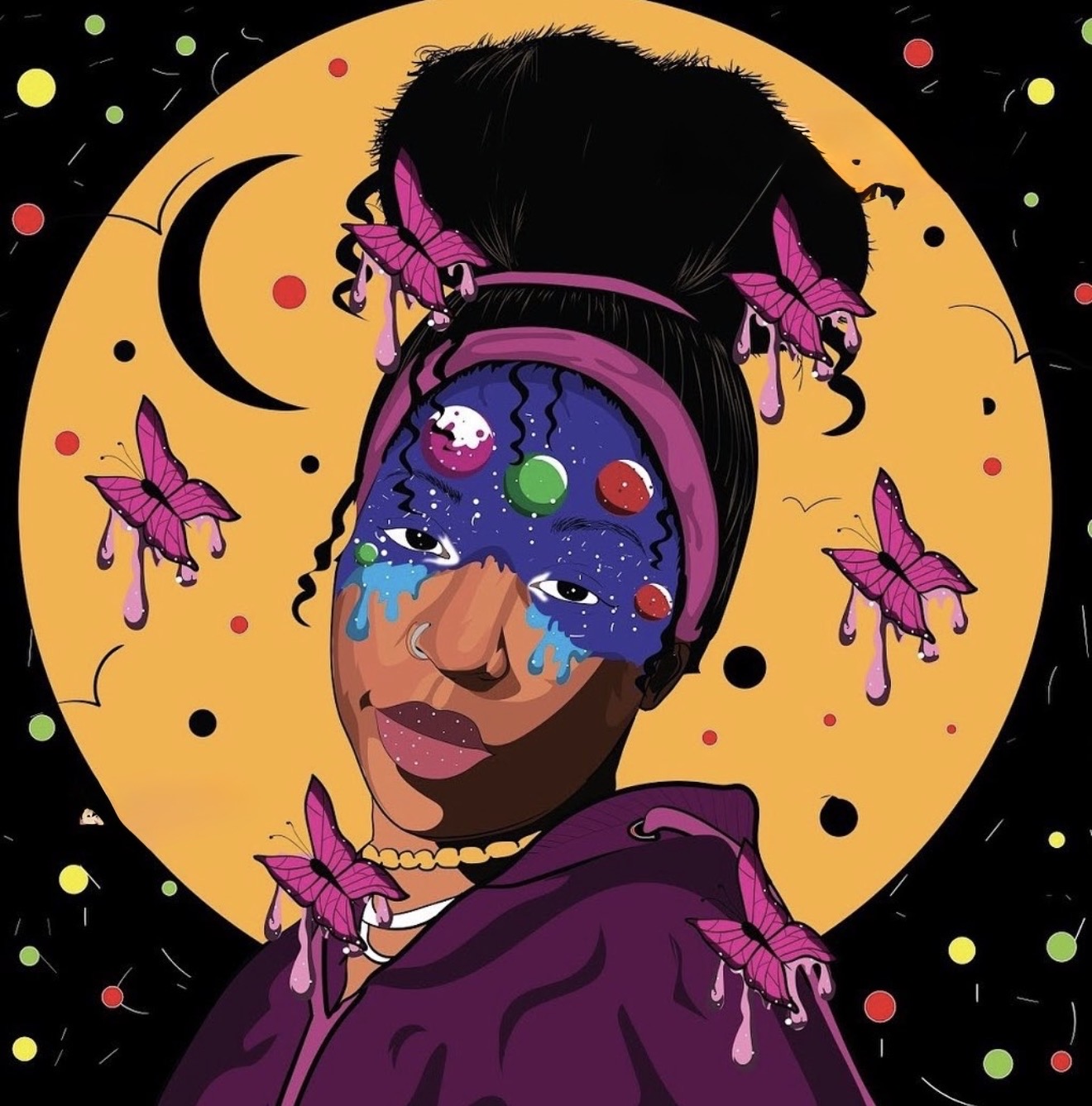 Digital portrait illustration by Immanuel Obani, working as ROKKU_R