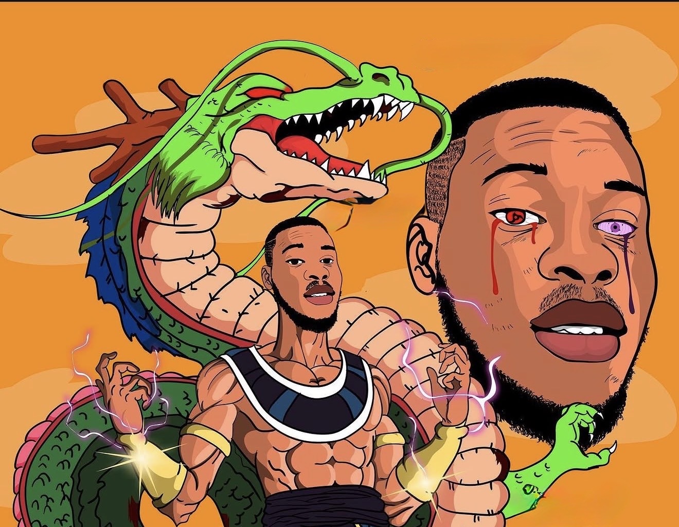 Digital illustration by Immanuel Obani, working as ROKKU_R