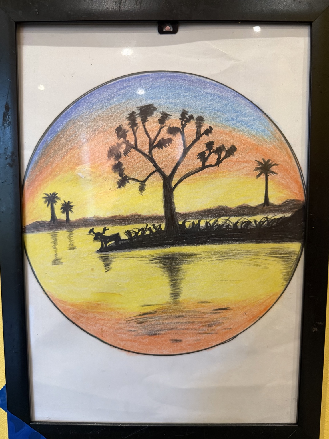 Coloured pencil landscape drawing by Immanuel Obani, working as ROKKU_R