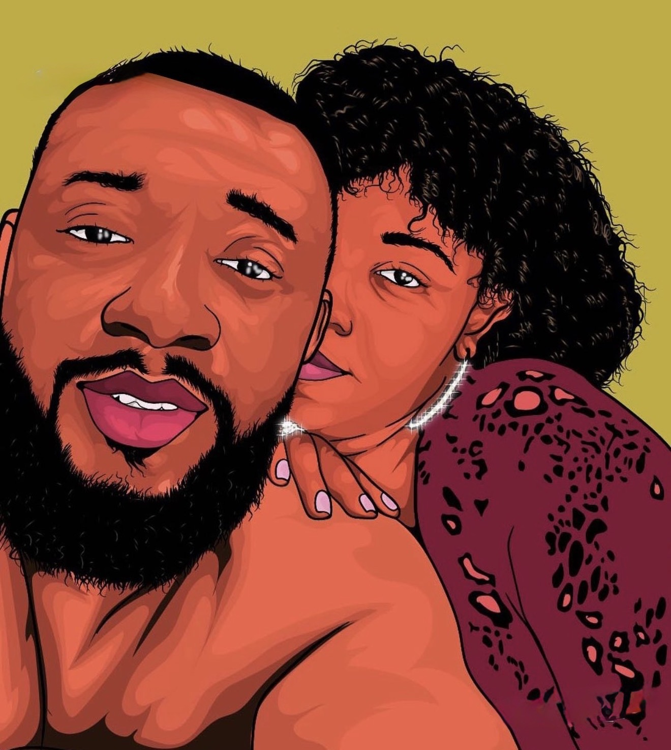 Digital couple portrait commission by Immanuel Obani
